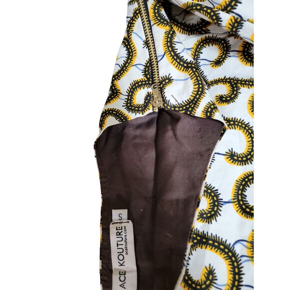 NWT Ace Kouture Womens One Shoulder Long Sleeve Patterned Top Skirt Matching Set - Picture 3 of 9